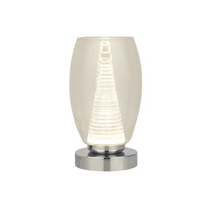 Chrome & Clear Glass Table Lamp