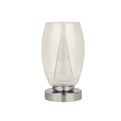 Chrome & Clear Glass Table Lamp