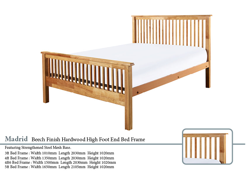 Madrid High End Wooden Bed Frame