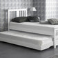 White Wooden Bed with Pullout Trundle