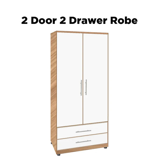 Nova Wardrobe with 2 Drawers