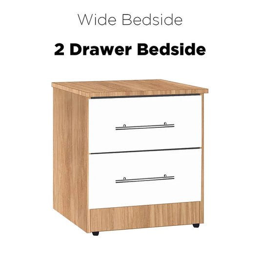 Nova Bedside Table with 2 Drawers
