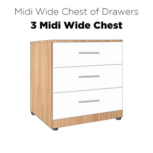 Nova Midi Wide Chest of 3 Drawers