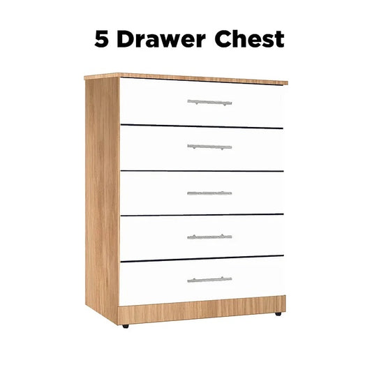 Nova Wide Chest of 5 Drawers