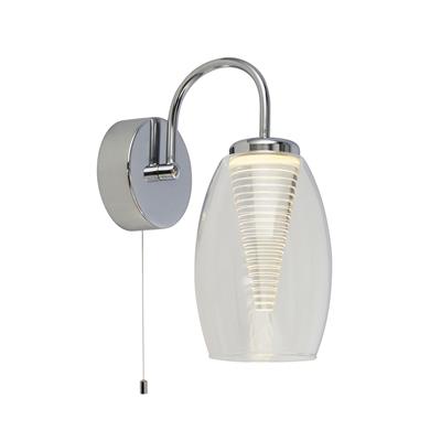 Chrome & Clear Glass Wall Light