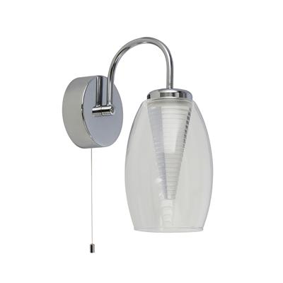 Chrome & Clear Glass Wall Light