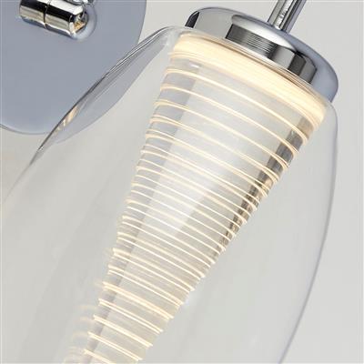 Chrome & Clear Glass Wall Light