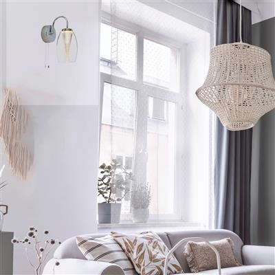 Chrome & Clear Glass Wall Light