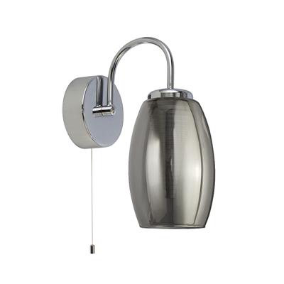 Chrome & Smoked Glass Wall Light
