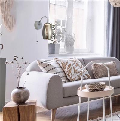 Chrome & Smoked Glass Wall Light