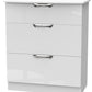 Camden White Gloss Deep Chest of 3 Drawers
