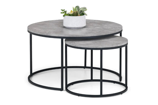 Concrete Effect Circle Coffee Table