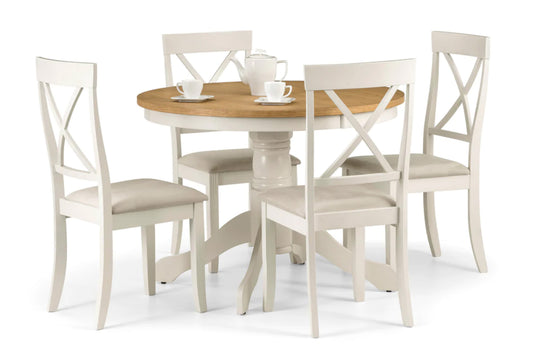 Costal Pedestal Dining Table in Ivory