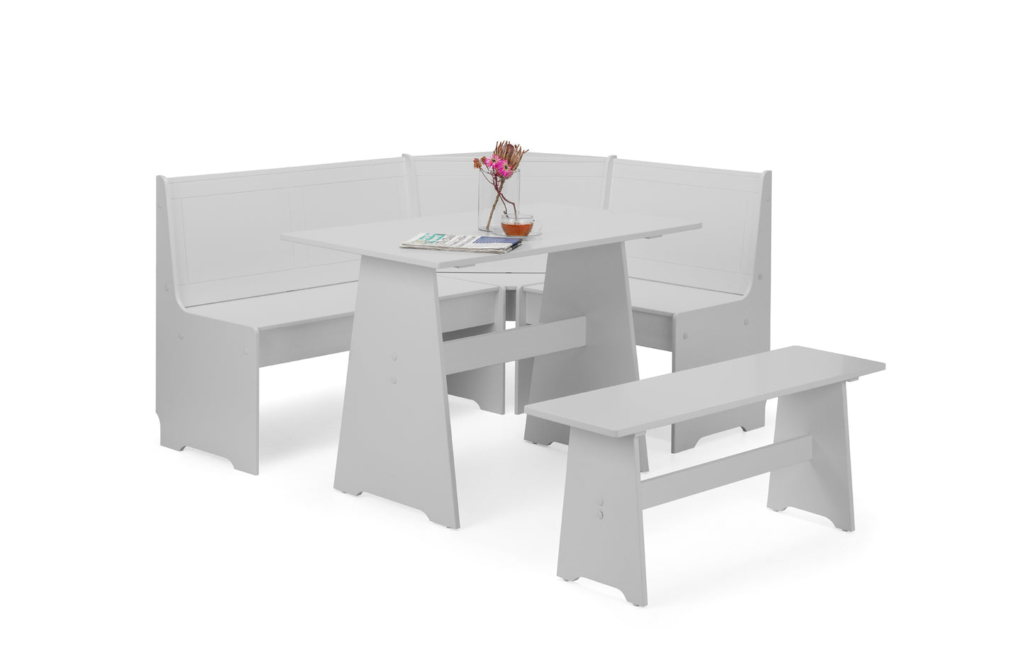 Classic Corner Dining Set in Dove Grey