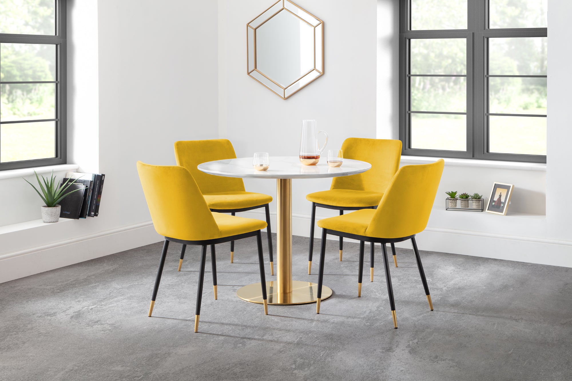 Yellow marble discount dining table